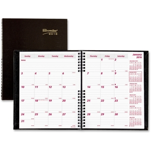 Dominion Blueline, Inc CB1200C.BLK Monthly Planner,14 Month,2PPM,Hard Cover,8-7/8"x7-1/8",Black by Brownline