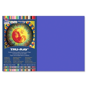 PACON CORPORATION 103054 Construction Paper,76 lb.,12"x18",50/PK,Blue by Tru-Ray