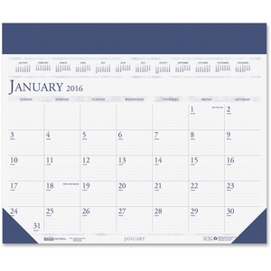 HOUSE OF DOOLITTLE 15045101 Deluxe Desk Pad, 12 Months Jan/Dec, 22"x18", Black/White by House of Doolittle