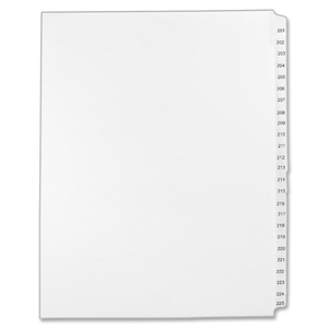 Avery LG201225LTS Index Dividers, Side Tab, 201-225, 8-1/2"x11", White by Avery