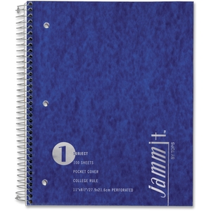 Tops Products 65100 Wirebound Notebook,College Rule,100 Sheets,11"x8-1/2", White by TOPS