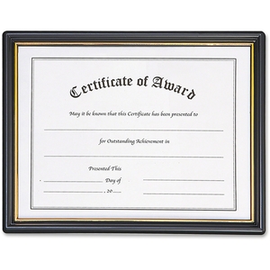 ELMER'S PRODUCTS, INC 19210 Certificate Of Achievement Frame, 11"x8-1/2", Black/Gold by Nu-Dell