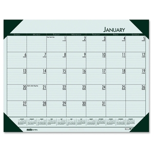 HOUSE OF DOOLITTLE 12471 Desk Pad, 12 Month, Jan-Dec, 22"x17", Green by House of Doolittle