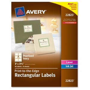 Labels, Rectangle, 3"x3-3/4", 60/PK, Pearl Finish by Avery