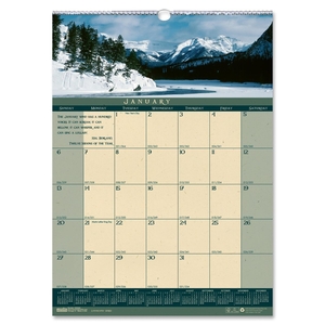 HOUSE OF DOOLITTLE 362 Wall Calendar, "Landscapes", 12 Mth, Jan-Dec, 12"x16-1/2" by House of Doolittle