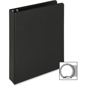 Business Source 28524 Round Ring Binder, 1" Capacity, 9-1/2"x6", Black by Business Source
