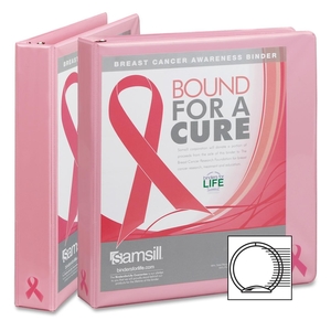 SAMSILL CORPORATION 10051 View Binder, Breast Cancer, 1" Capacity, Pink by Samsill