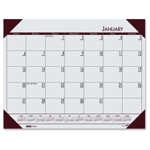 Desk Pad, 12 Month, Jan-Dec, 22"x17", Gray by House of Doolittle