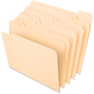 Tops Products 752 1/5 Folder, Letter, 1/5 Cut Assorted Tab, 1-Ply, 100/BX, Manila by Pendaflex