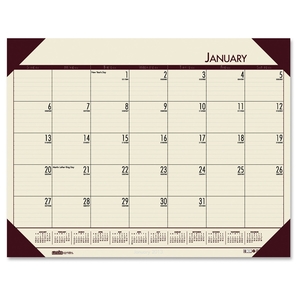 HOUSE OF DOOLITTLE 124-43 Desk Pad, 12 Month, Jan-Dec, 22"x17", Tan by House of Doolittle