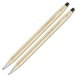 Ballpoint Pen and .7mm Pencil Set, Refillable, Gold Barrel by Cross