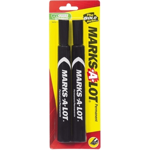 Avery 18922 Marks-A-Lot Permanent Marker, Large Chisel Tip, Black, 2 per Pack by Avery