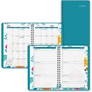 ACCO Brands Corporation 801200A Weekly/Monthly Appt Book, 12Mth, Jul-Jun, 5"x8", Teal by At-A-Glance