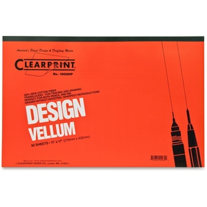 Chartpak, Inc 10001416 Vellum Pad, 50 Sheets, Acid-free, 11"x17", White by Clearprint