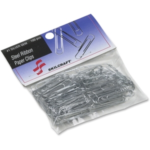 National Industries For the Blind 7510-01-467-6738 Paper Clips, Standard, No.1 Size, 100/Pk, Silver by SKILCRAFT