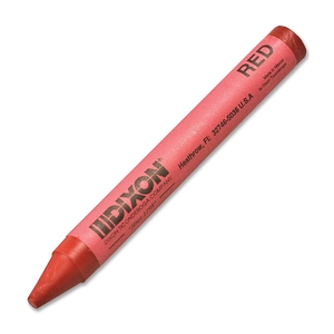 DIXON TICONDEROGA COMPANY 05010 Marking Crayons, Nontoxic, 5"x9/16", Wax, 1dz., Red by Dixon