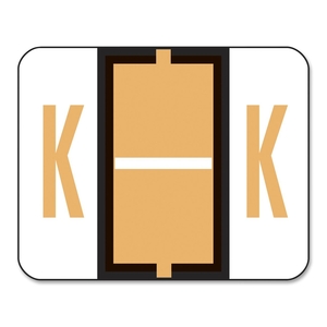 PACON CORPORATION 67081 Color Code Labels, "K", 1"x1-1/4",500/RL, Light Orange by Smead