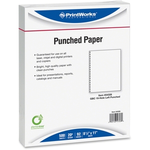 Paris Business Products 04328 PAPER GBC PUNCH 20# WE by Printworks