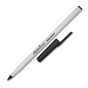 National Industries For the Blind 7520-01-484-5267 Ballpoint Pen, Medium Point, 12/Pk, WE Barrel/Black Ink by SKILCRAFT