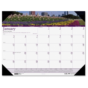 HOUSE OF DOOLITTLE 174 Desk Pad, "Gardens", 12 Months, Jan-Dec, 22"x17" by House of Doolittle