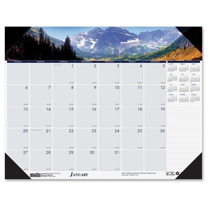 BOX Partners, LLC 1766 Desk Pad, "Mountains", 12 Months, Jan-Dec, 18-1/2"x13" by House of Doolittle