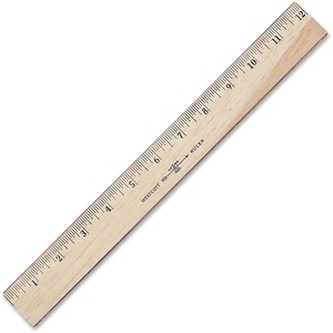 ACME UNITED CORPORATION 05221 Wood Ruler,Scaled in 16ths/Metric,Double Brass Edge,12" L by Westcott