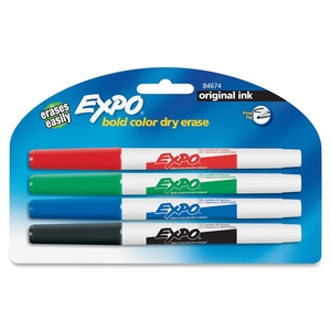 Sanford, L.P. 84674K Dry-erase Markers, Fine Point, Nontoxic, 4/PK, Assorted by Expo