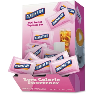 Sweetner Packs, Saccharine, 400/BX, Pink by Genuine Joe