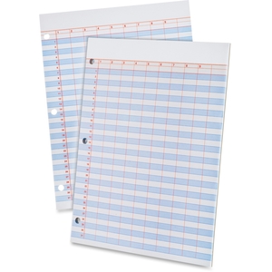 Data Pad, 9 Columns, 31 Lines, 8-1/2"x11", White by Ampad