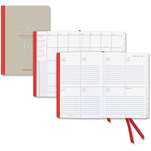 ACCO Brands Corporation YP10607 Bound Weekly/Monthly Planner, 13Mths Jan-Jan, Light Brown by At-A-Glance