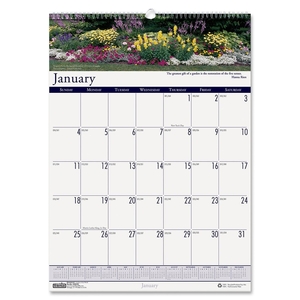 ACCO Brands Corporation 303 Wall Calendar, "Gardens of the World", 15-1/2"x22" by House of Doolittle