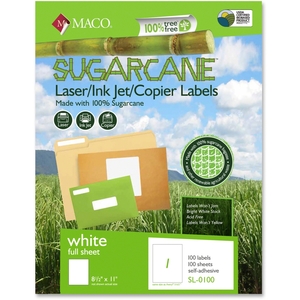 Chartpak, Inc MSL0100 Sugarcane Labels, 8-1/2"x11", White by Maco