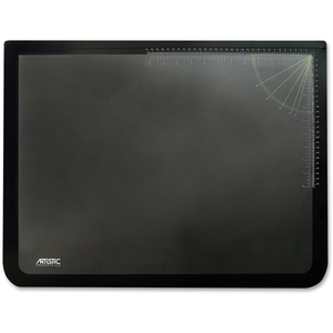 Pilot Corporation 41700 Logo Desk Pad, w/ English/Metric Ruler, 17"x22", Black by Artistic