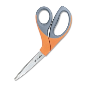 ACME UNITED CORPORATION 43318 Stainless Steel Bent Scissors, 8" Long, Orange Handles by Westcott