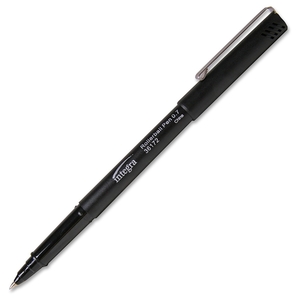 Integra 36172 Rollerball Pen,w/ Metal Clip,.7mm Point,Black Barrel/Ink by Integra