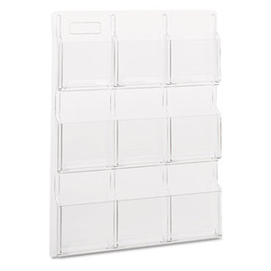Reveal Clear Literature Displays, Nine Compartments, 30w x 2d x 36-3/4h, Clear by SAFCO PRODUCTS