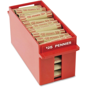 MMF INDUSTRIES 212070107 Rolled Coin Tray-Pennies, Extra-Capacity, Red by MMF