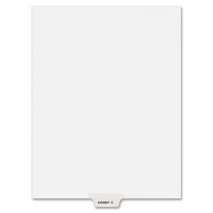 Avery LGLTBEXC Divider, "Exhibit C", Bottom Tab, 8-1/2"x11", 25/PK, White by Avery