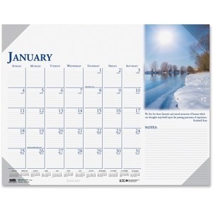 3M 144 Desk Pad, "Earthscapes", 12 Months, Jan-Dec, 22"x17" by House of Doolittle