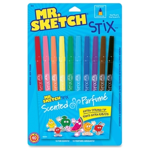 Sanford, L.P. 1905313 Stick Markers,Scented, Fine Point, Nontoxic, 10/ST, Assorted by Mr. Sketch