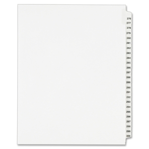 Avery LG276300LTS Index Dividers, Side Tab, 276-300, 8-1/2"x11", White by Avery