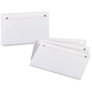 Tops Products 07351 Card Binder Refill, 2HP, Ruled, 3"x5", White by Oxford