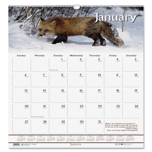 Wall Calendar, Wildlife Scenes, 12-Mth, Jan-Dec, 12"x12" by House of Doolittle