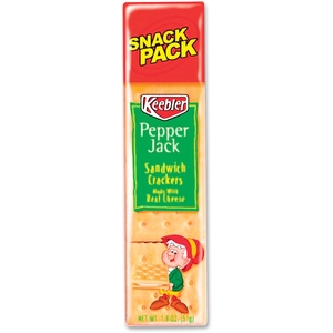 Sandwich Crackers Snack Pack, Pepper Jack, 8/PK, 12/BX by Keebler