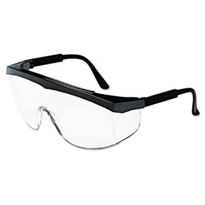MCR Safety CWS SS110 Stratos Safety Glasses, Black Frame, Clear Lens by MCR SAFETY