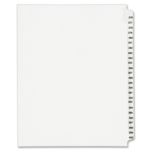 Avery LG376400LTS Index Dividers, Side Tab, 376-400, 8-1/2"x11", White by Avery