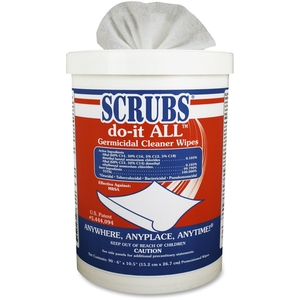 ITW Professional Brands 98028 Dymon 98028 Do-it ALL SCRUBS Germicidal Cleaner Wipes 6x10.5 Lemon-Lime 90 Wipes by Scrubs