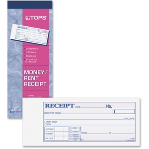 Tops Products 46800 Carbonless Money Receipt Book Numbered in Red, 100 Duplicate Sets/Black (TOP46800) by TOPS