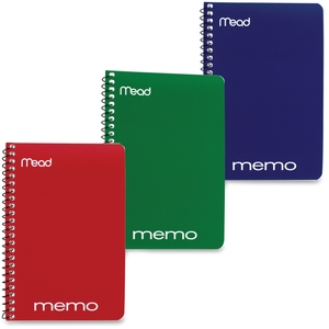 ACCO Brands Corporation 45644 Memo Book, College Ruled, 4"x6", 40 Sheets, Assorted by Mead