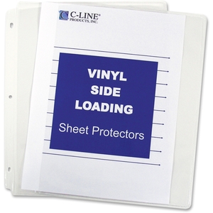 C-Line Products, Inc 61313 Sheet Protectors, Side Load, Vinyl, 11"x8-1/2", 50/BX, Clear by C-Line